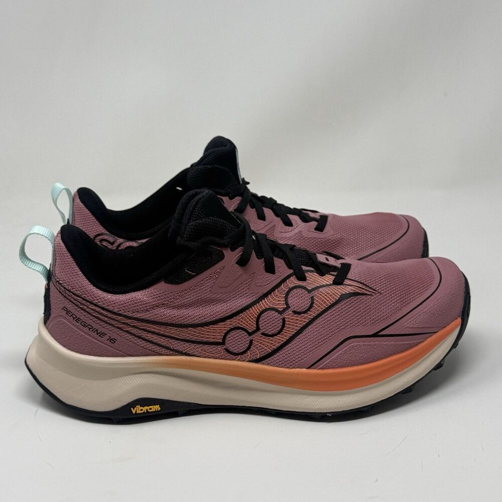 Saucony Peregrine 16 Shoes Womens 9 Mauve Pink Trail Running Sneakers Vibram